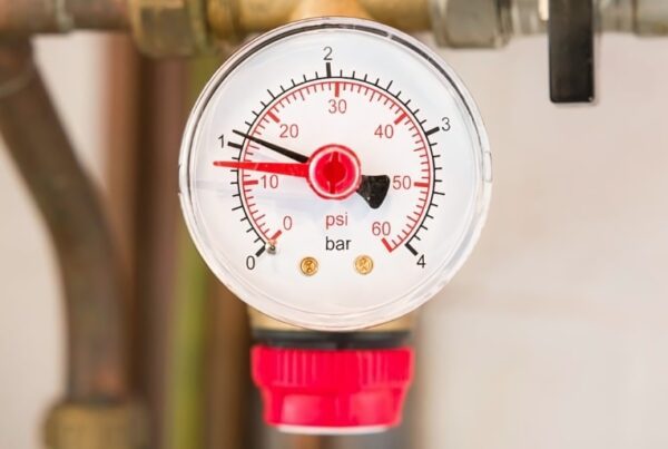 A boiler pressure gauge