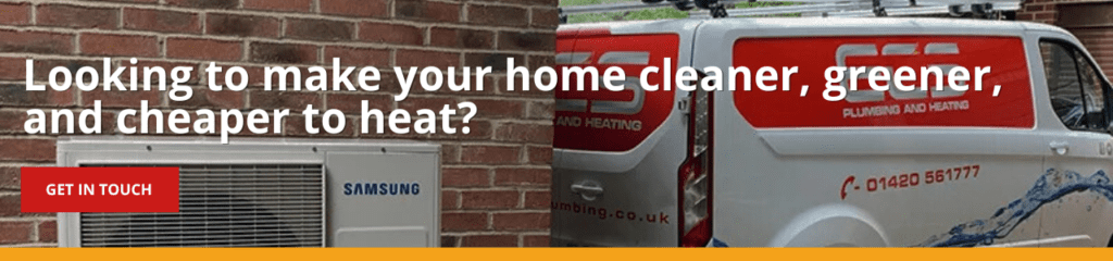a cta image reading 'looking to make your home cleaner, greener, and cheaper to heat?